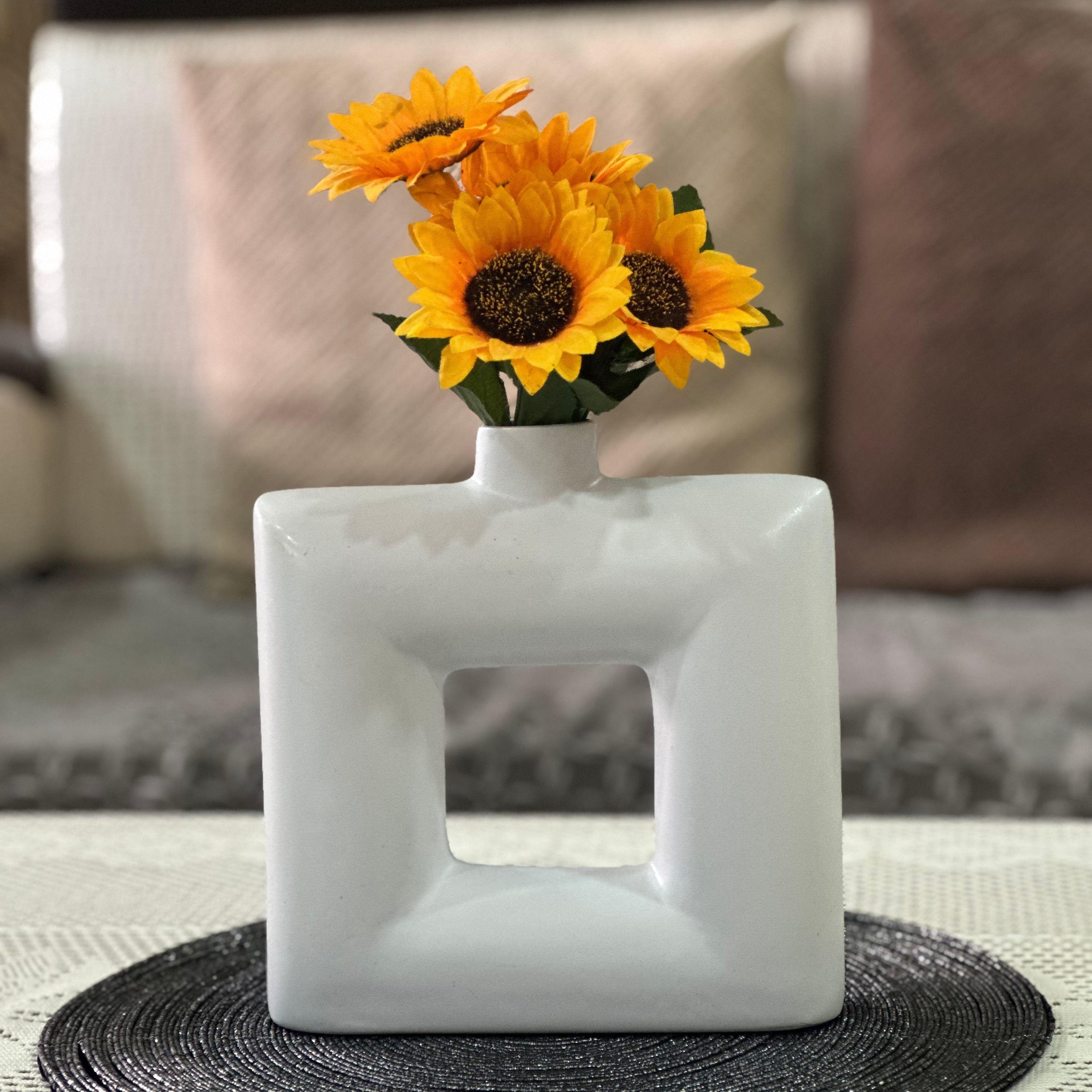 Square Vase – White