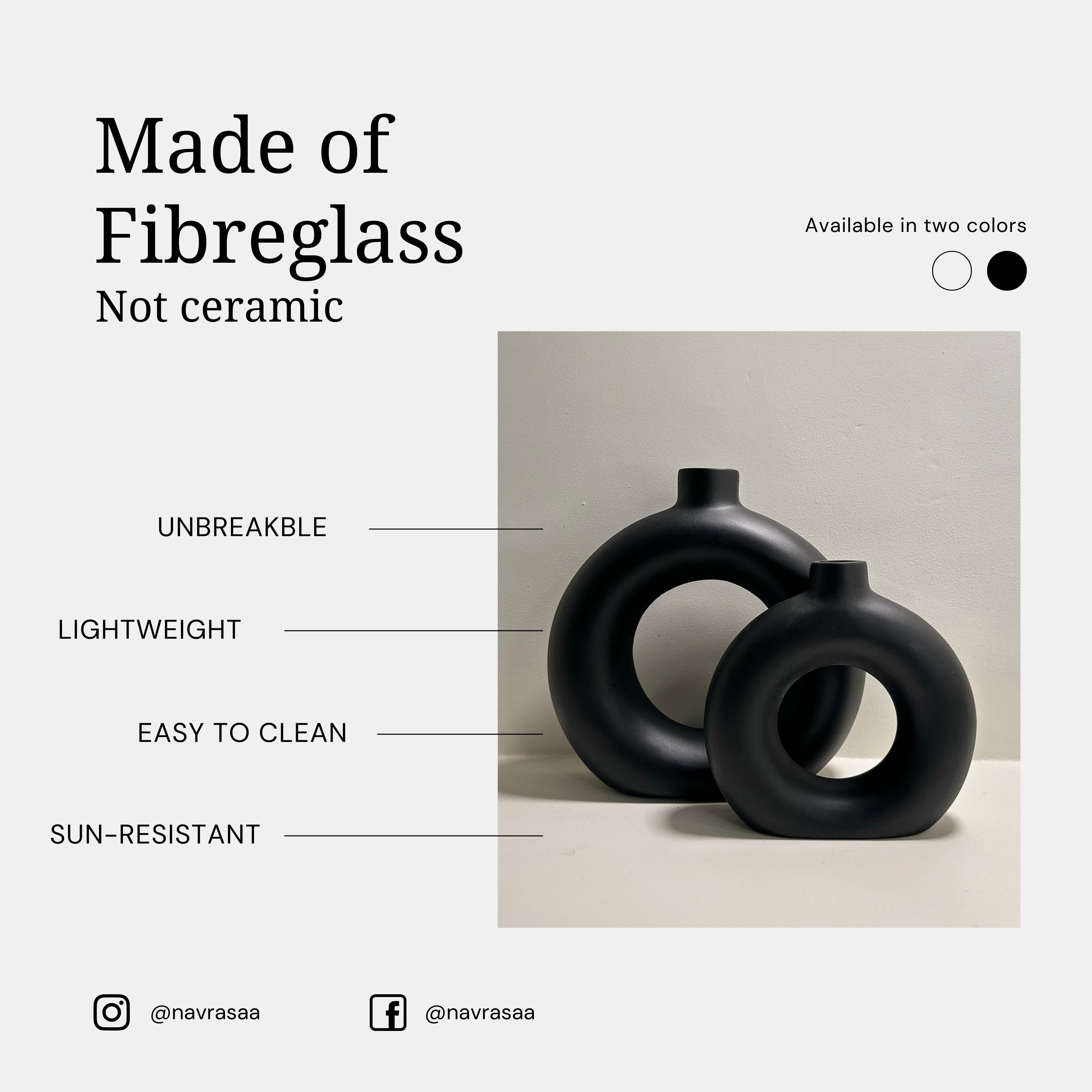 Donut Vase – Black (Set of 2)