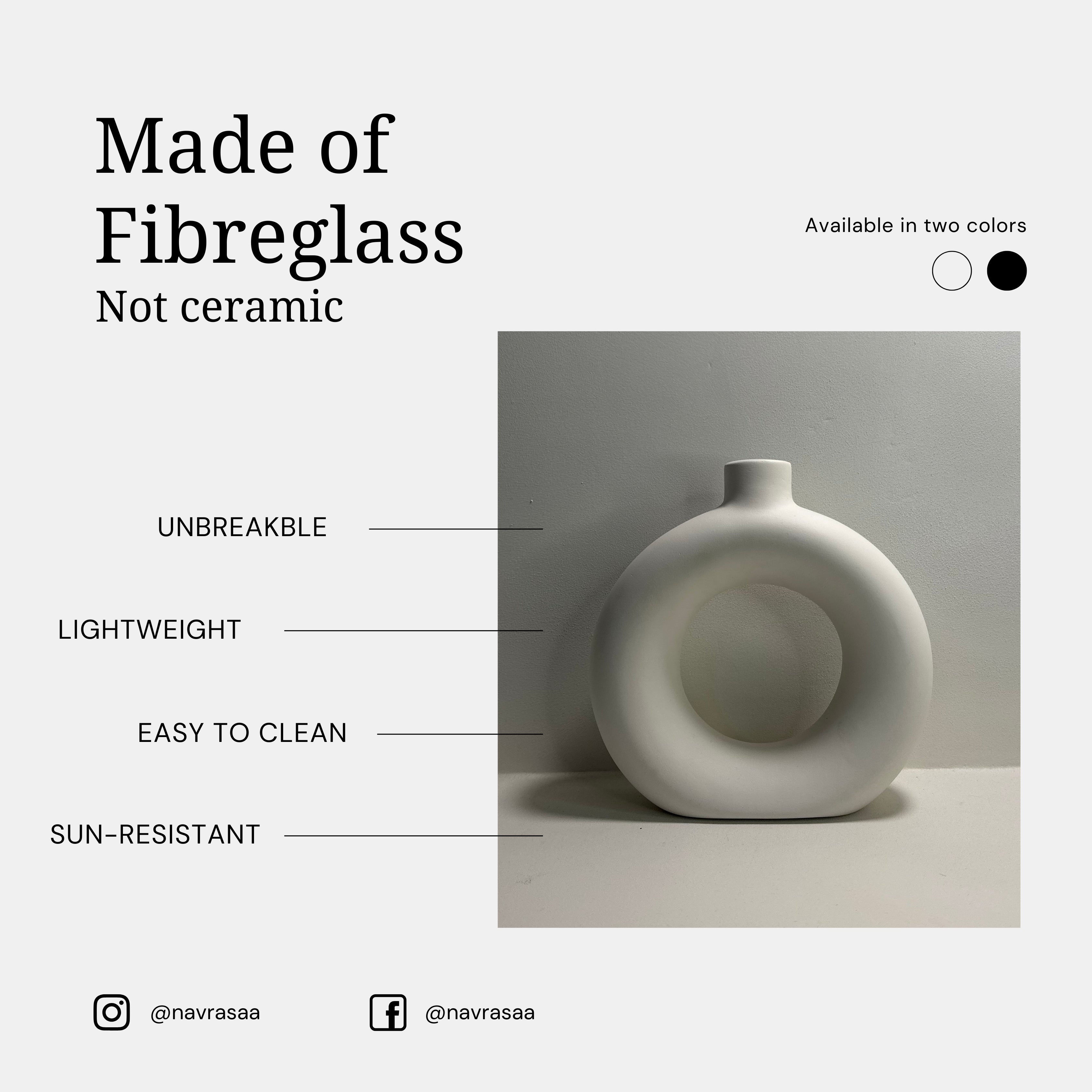 Donut Vase – White (Set of 2)