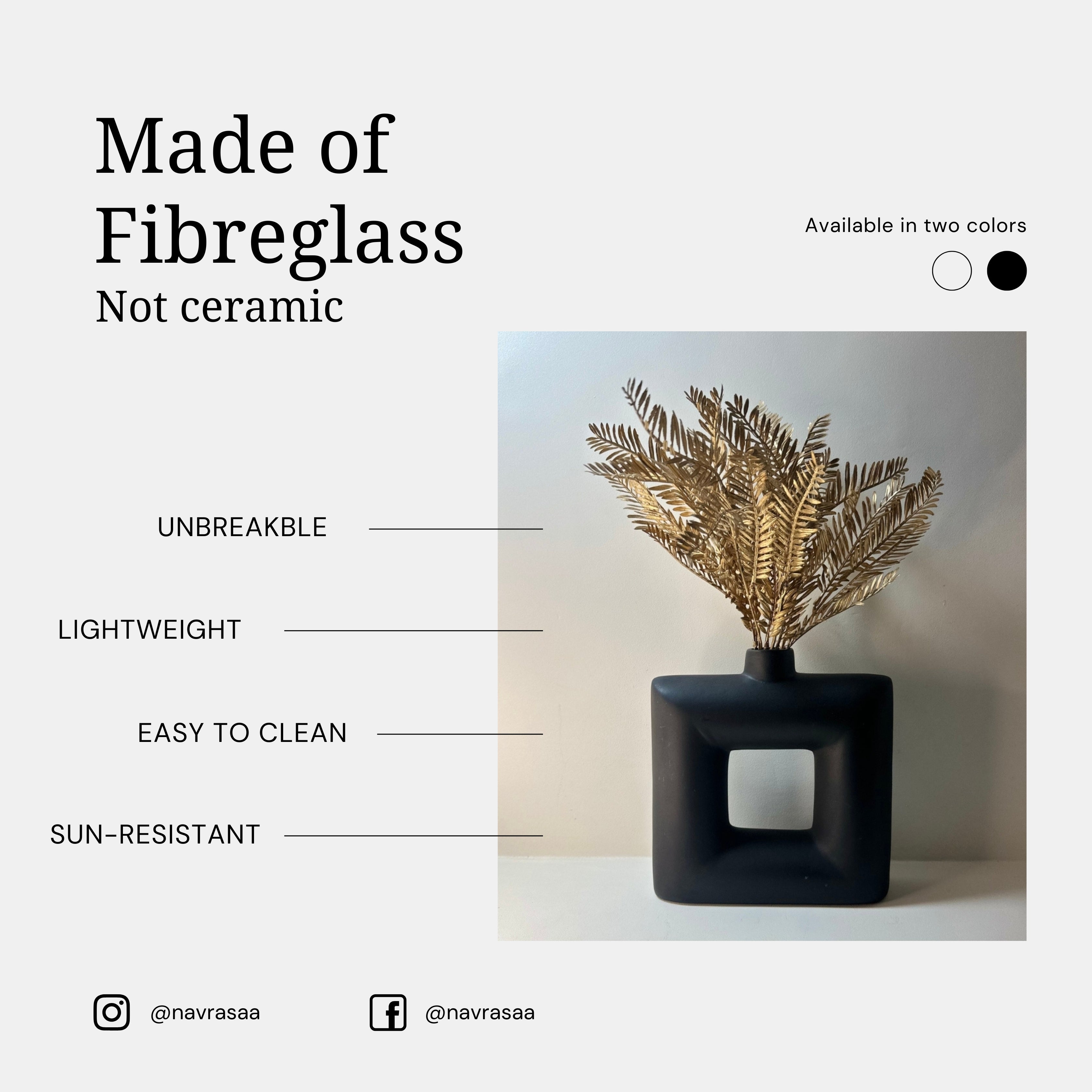 Square Vase – Black