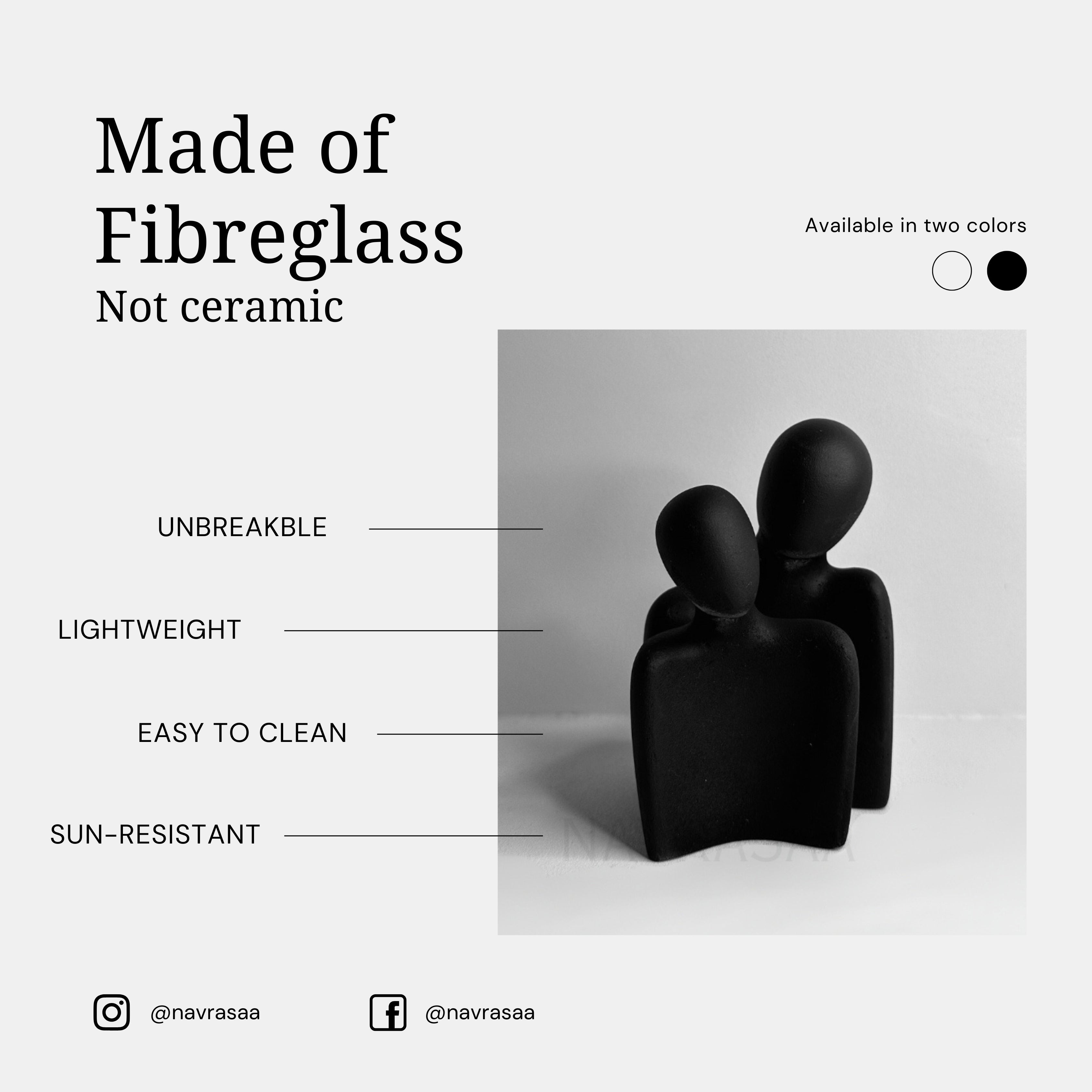 Soulmates Sculpture – Black (Set of 2)