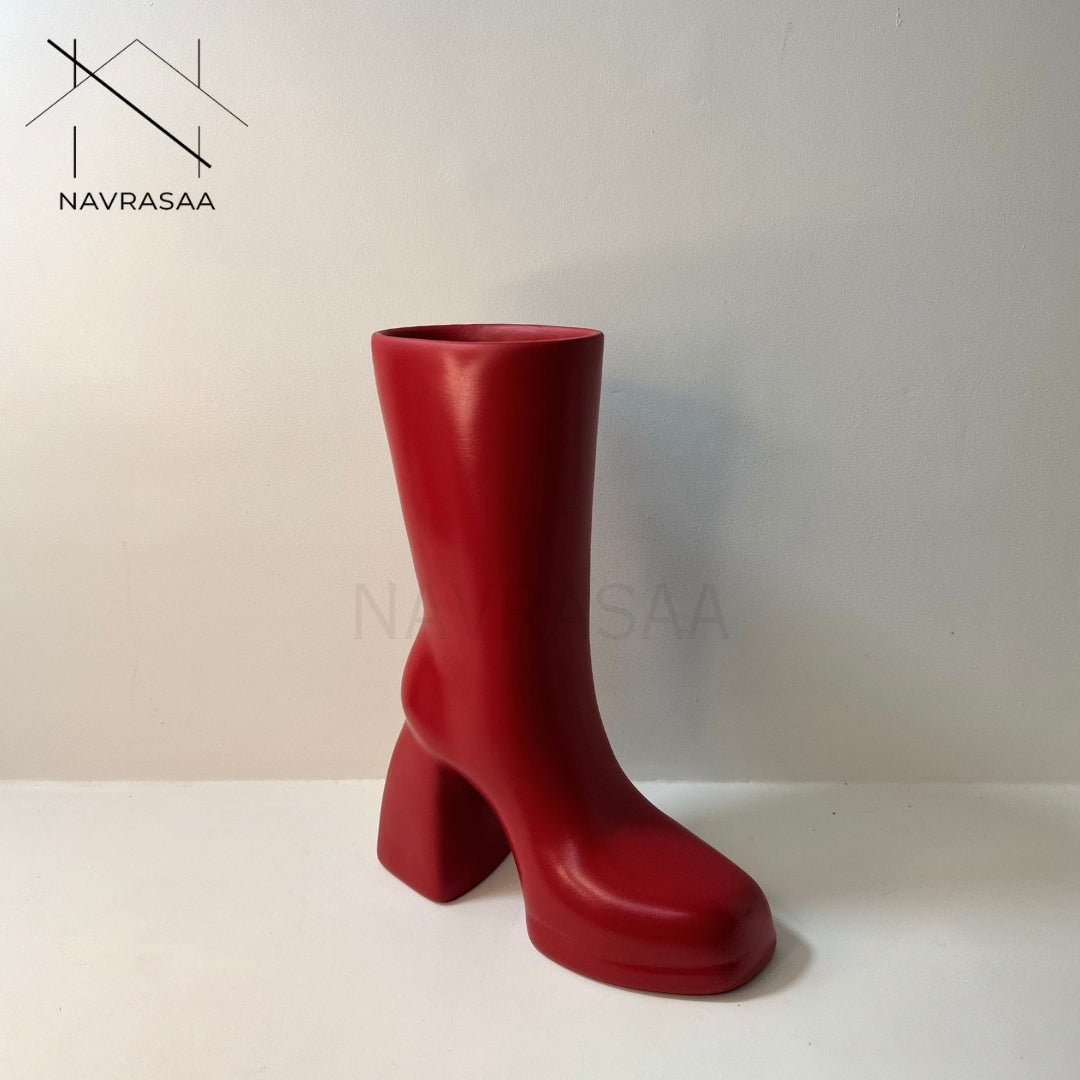 Bloom Boot Vase – Red