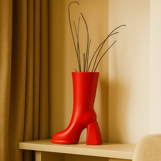 Bloom Boot Vase – Red