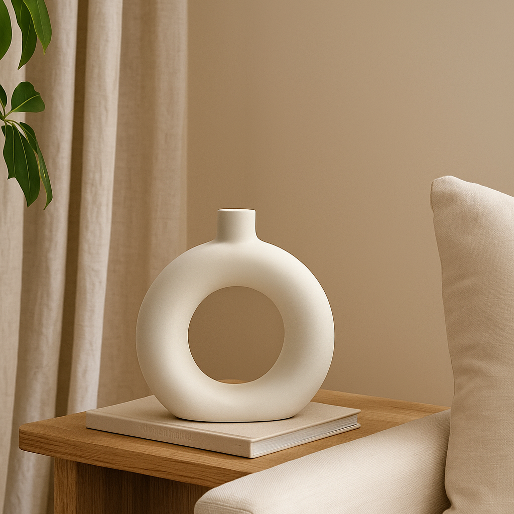 Donut Vase – White (Set of 2)