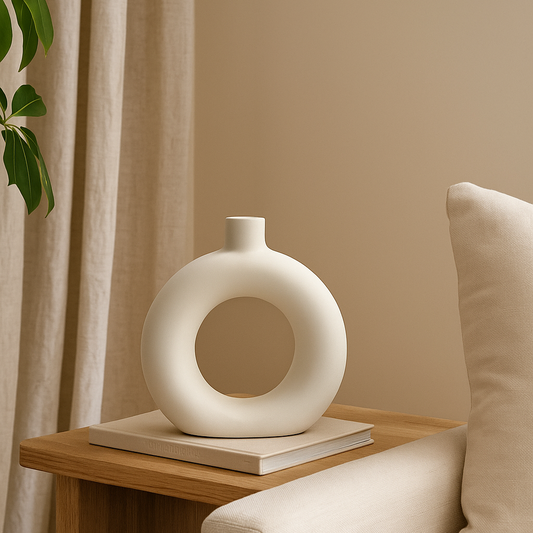 Donut Vase – White (Set of 2)