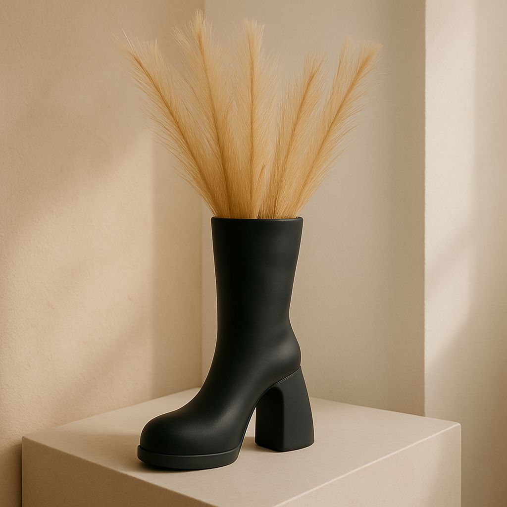 Bloom Boot Vase – Black