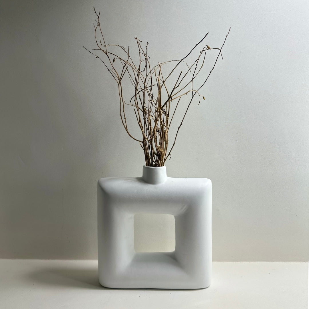Square Vase – White