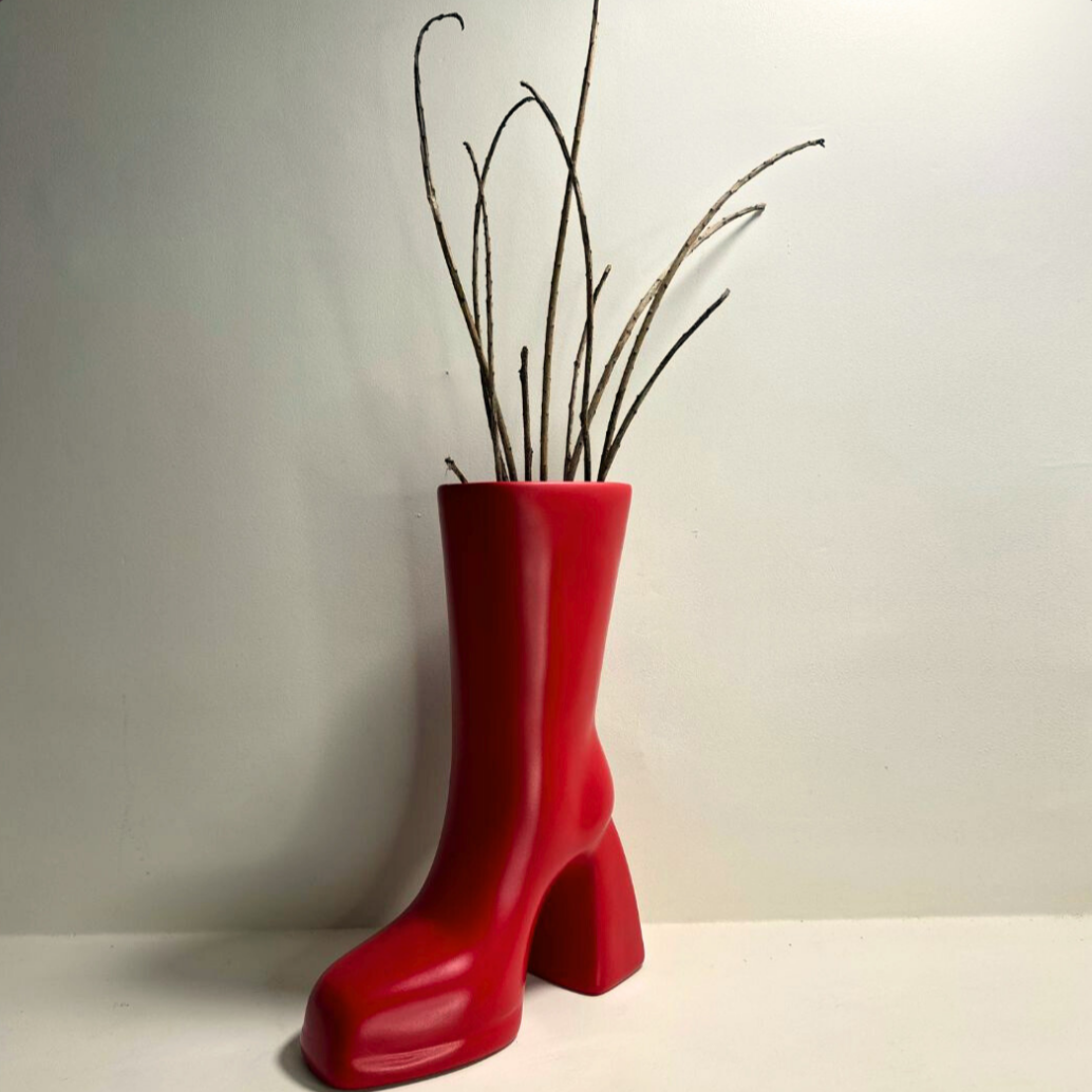 Bloom Boot Vase – Red